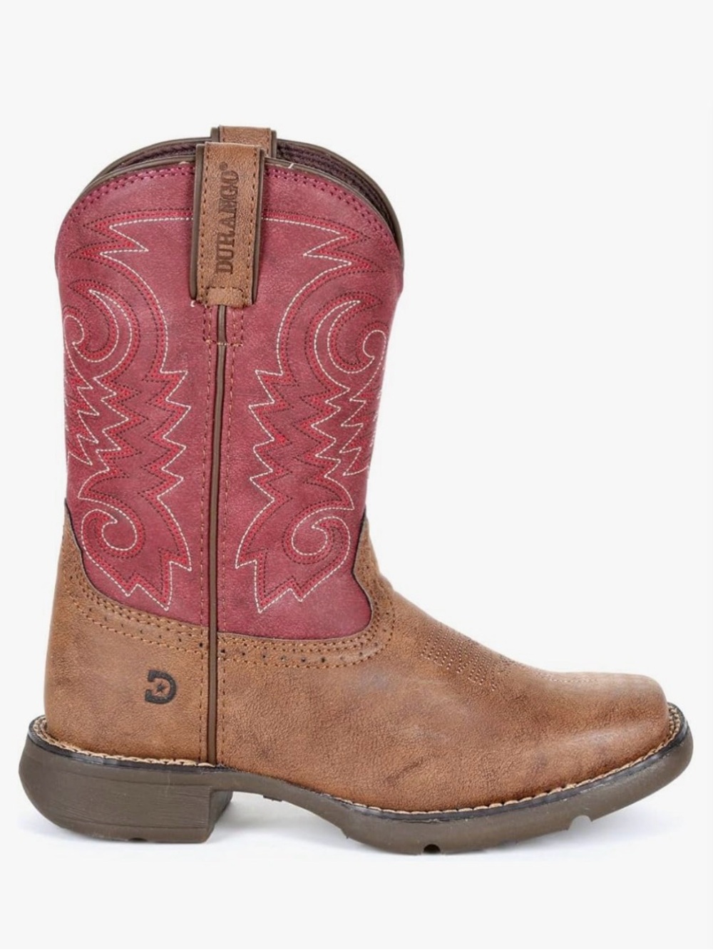 Durango Lil Big Kids' Briar Red Western Boot Sz 12